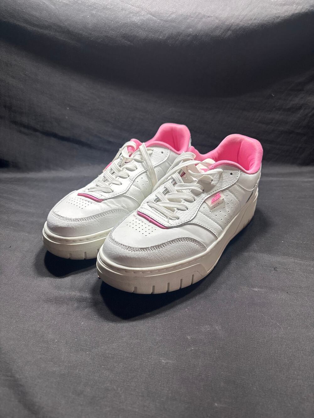 Avia Women's Size 9 W White Pink Leather Platform Court Sneakers